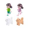 Micro-landscape Leisure Dog-walking Girl Dolls Dollhouse Decorations and AccessoriesMini Handmade Small Ornaments