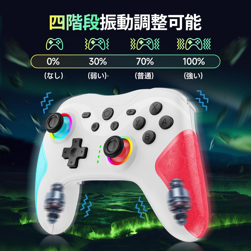 Switch Turbo 20 Stunden Kontinuierlich 1000mAh Makro Rückseite RGB Bluetooth Drahtlos Gyro HD Pro Kompatibel mit und Inklusive Japanischer Bedienungsanleitung