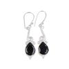 Natural Black Onyx Gemstone 925 Sterling Silver Trendy Jewelry Earrings 2.10" EE-37-13