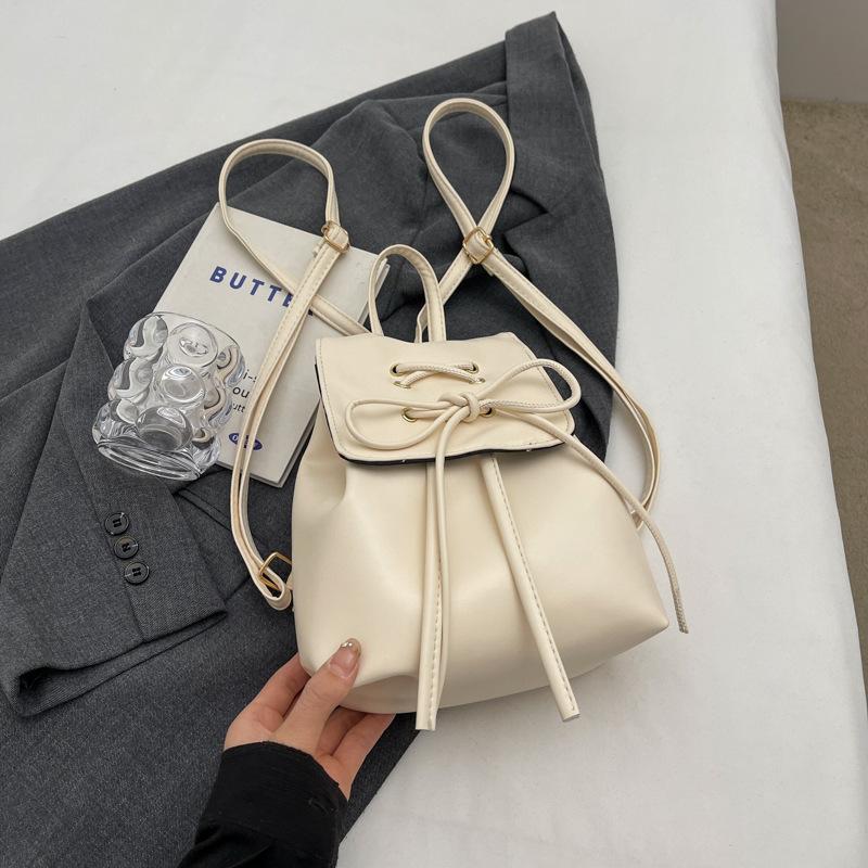 Korean Version Bow Double Shoulder Small Bag Women 2025 New Trendy Korean Backpack Cute Portable Shoulder Bag Schoolbag