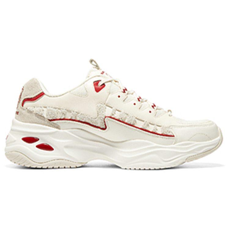 Skechers Cushioning Abrasion Resistant Coverage Support Low top Chunky Sneakers Men's White Red 894086-WRD