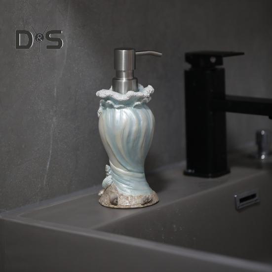 Seashore Theme Soap Dispenser Leak-Proof Design Starfish Shell Decor Hand Sanitizer Pump Coastal Bathroom Accessory
