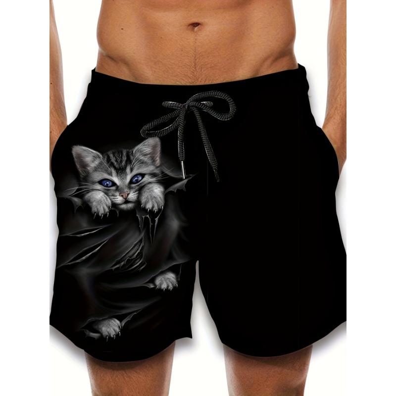 Summer Men's Lightweight Breathable 3D Printed Beach Shorts Summer Casual Swimwear for Outdoor Activities