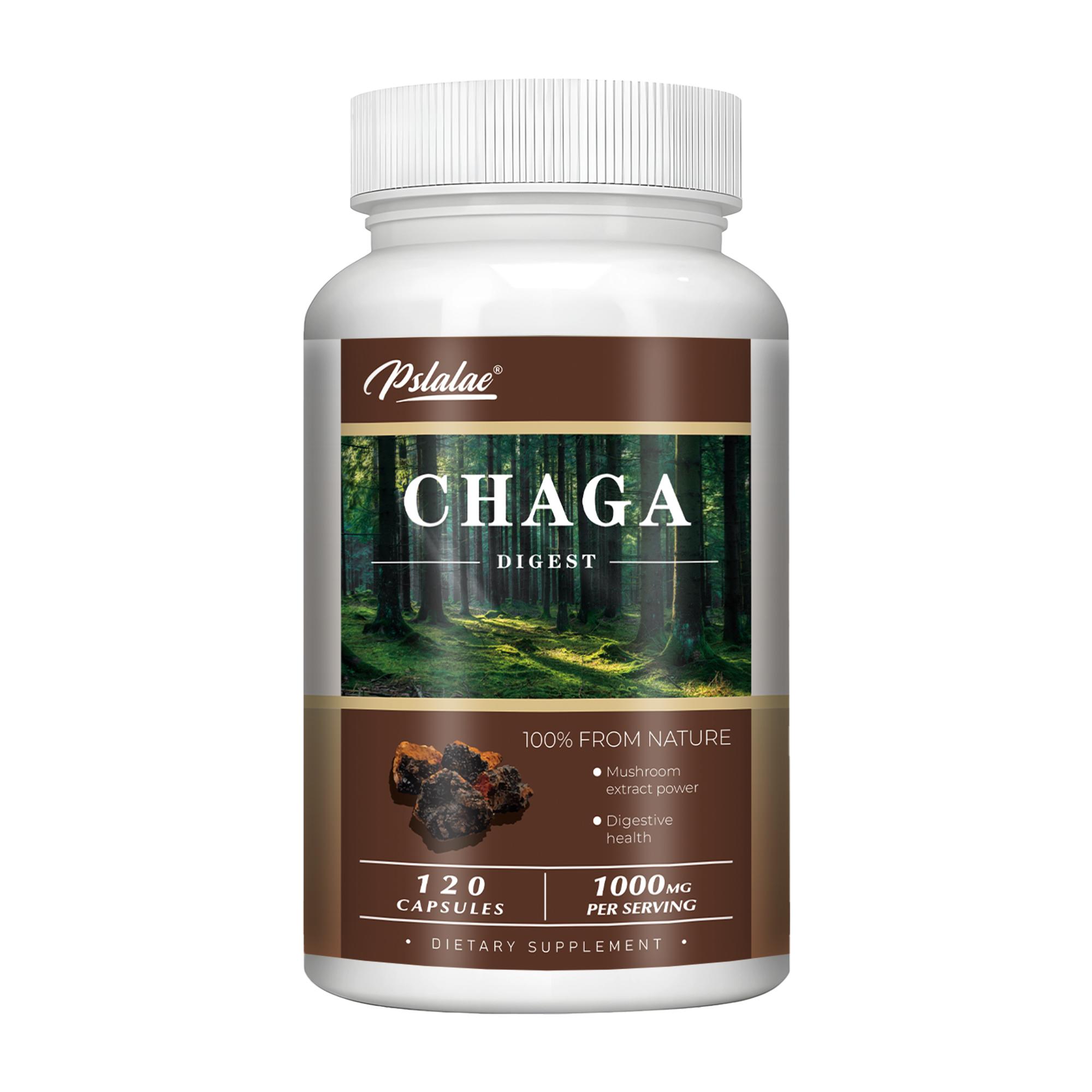 

Pslalae Organic Chaga Mushroom Extract Capsules, 1000 mg per serving, Dietary Supplement, Suitable for Both Men and Women 120*1