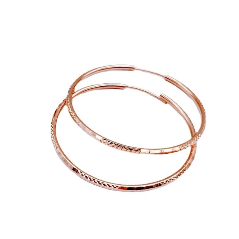 Modeschmuck Ohrringe für Damen Klassischer Übertriebener Glamour Große Kreis Creolen Bankett Kupfer Plattiert Roségold Zirkon