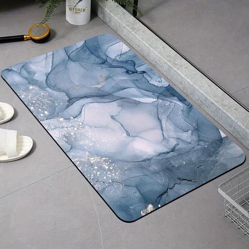 Modern Marble Printed Bathroom Floor Mat Absorbent Non Slip Bathtub Rug Decorative Carpet Bathhouses Accessories Home Room Decor