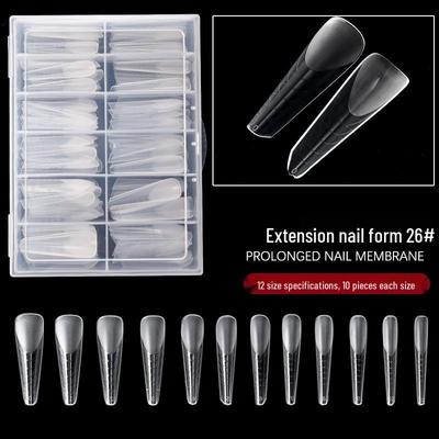 Caixa com 120 Peças de Pontas de Molde para Unhas de Gel Cristal com Escala para Extensões de Unhas de Gel, Modelo 26#
