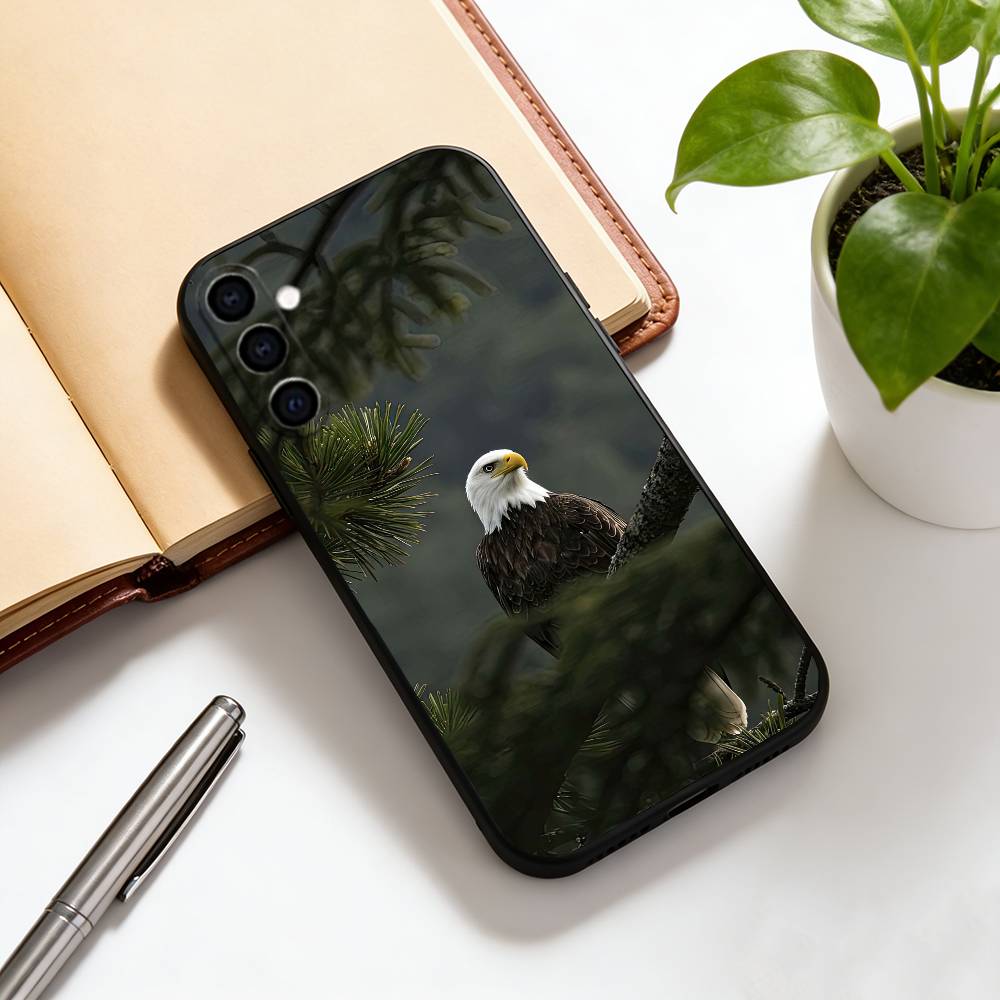 Eagle Phone Case For Samsung Galaxy A73,A72,A71,A70,A53,A52,A51,Others Soft Black Cover