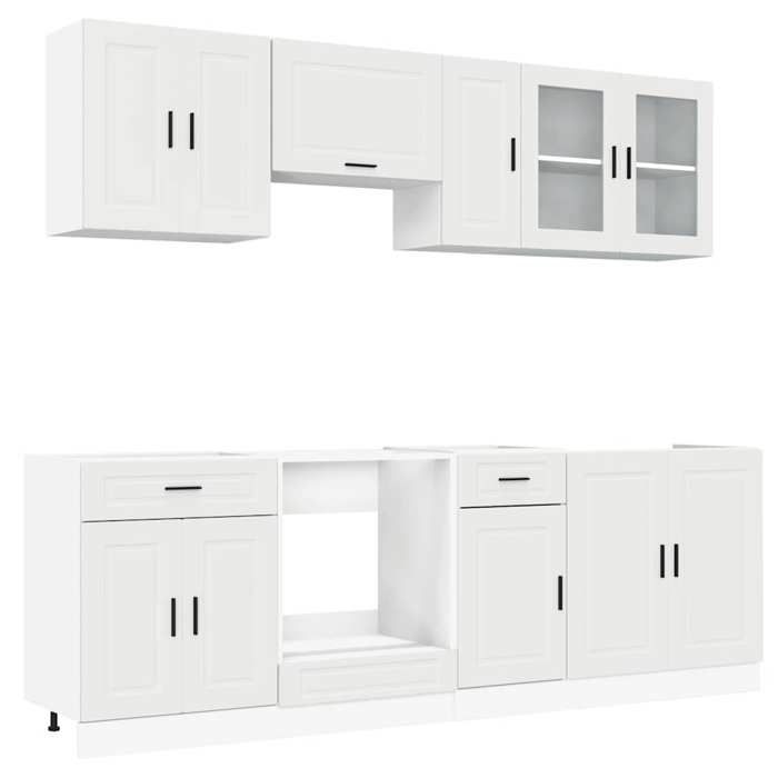 VidaXL Ensemble de 8 meubles de cuisine "Porto" en bois d'ingénierie blanc 3314841