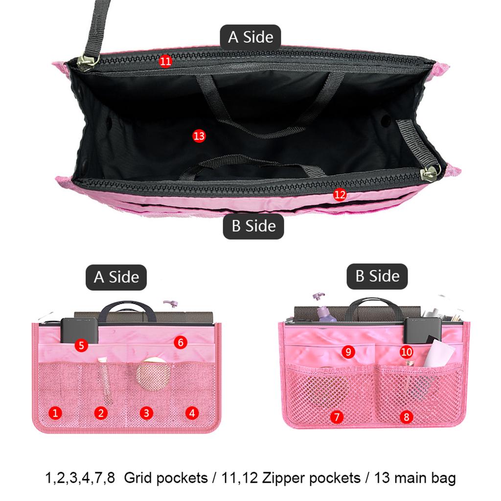 Organizer Insert Bag Women Nylon Travel Insert Organizer Handbag Purse Large liner Lady Makeup Cosmetic Bag Cheap Female Tote