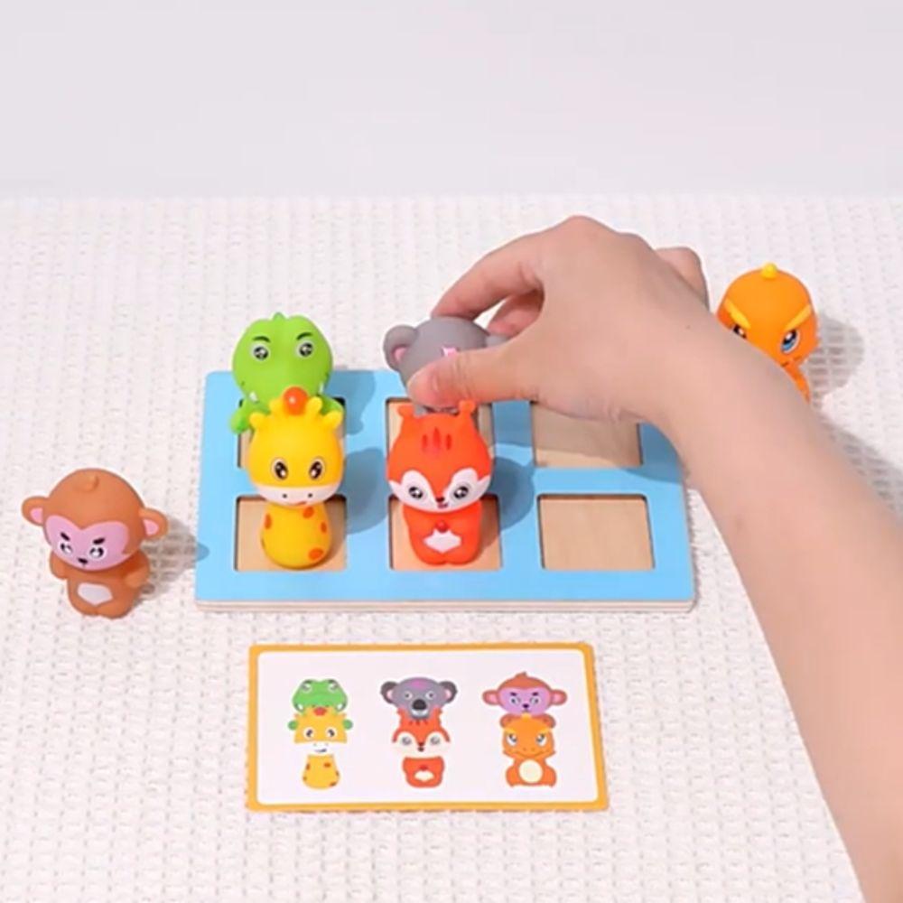 Montessori Spatial Training Board Game Matching Board Animal Matching Game  Preschool Training