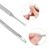 Uxcell Nagelhautschieber Metall Nagelhautschieber Entferner Werkzeug mit Schleifpapier für und Nagelkunst 2-teiliges Set, beidseitig 100/180 Körnung, Maniküre,
