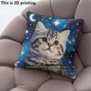 Galaxy Starry Night Cute Cat Throw Pillow Covers Pattern Cushion Cover Suitable For Sofa Bedroom Car Pillow Cover