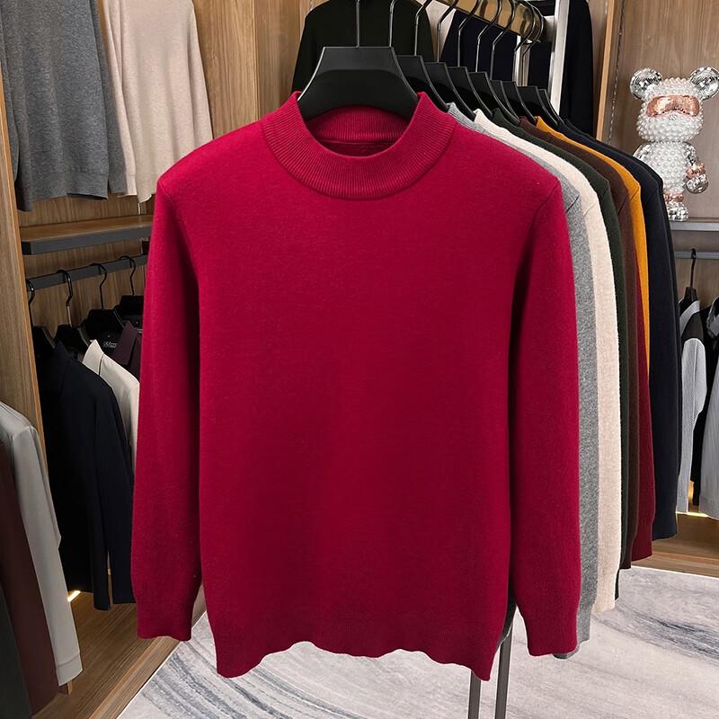 Yiliteng Men's Fleece Lined Crew Neck Sweater