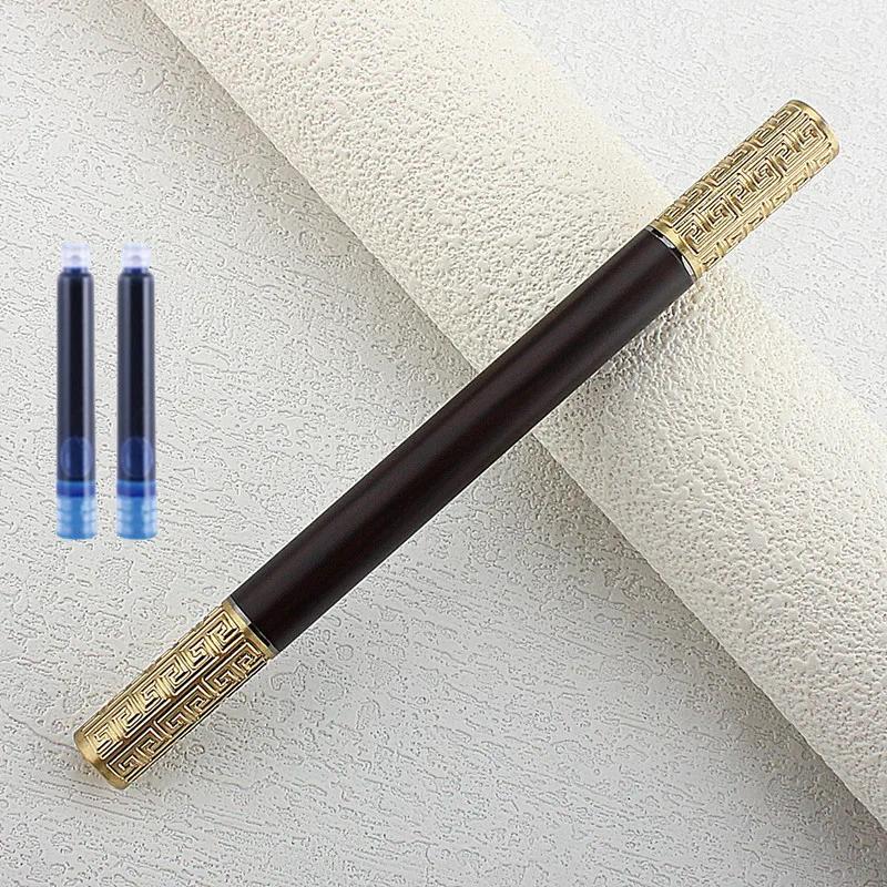 Luxury Classic Design Metal Fountain Pen Double Headed EF Nib  Ink Pen Caliber 3.4MM for Smooth Writing