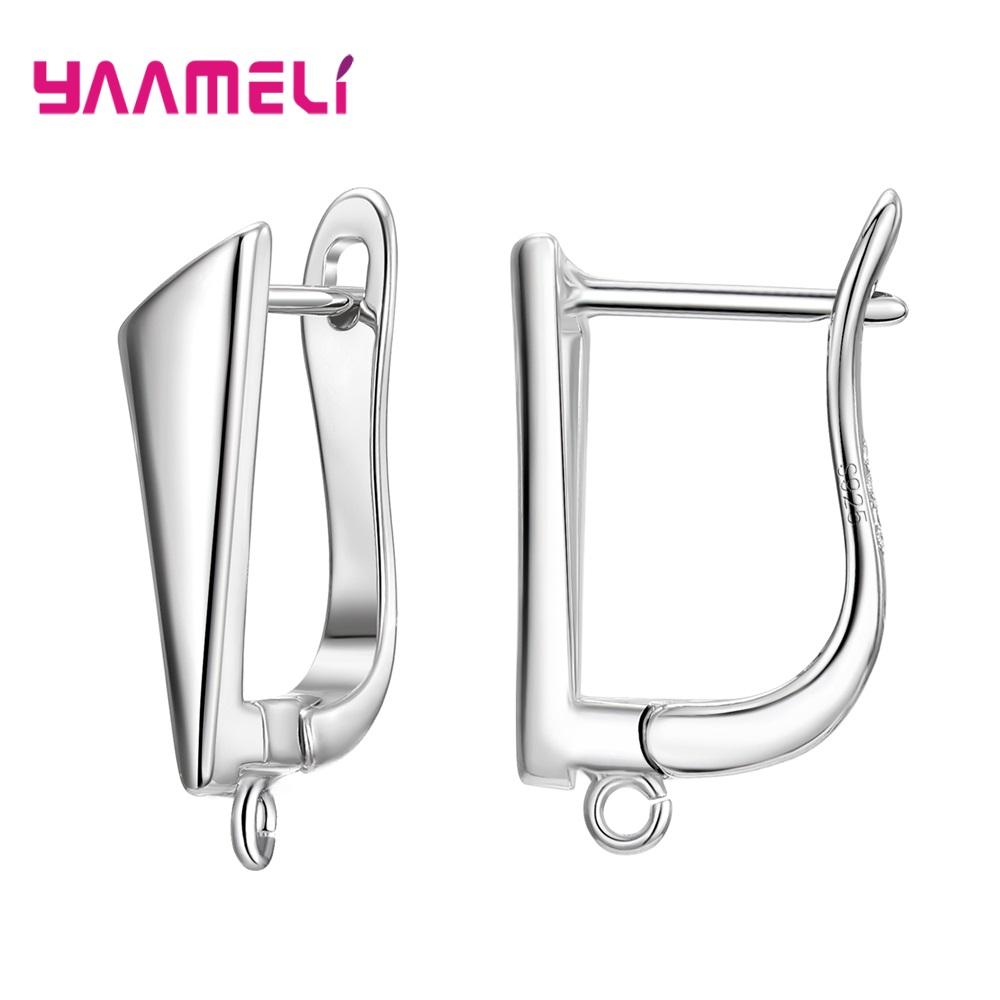 Echte 100% S925 Sterling Silber Schmuckkomponenten Ohrringe Hebelverschluss Ohrhaken Teile Zubehör Handgefertigte Materialien