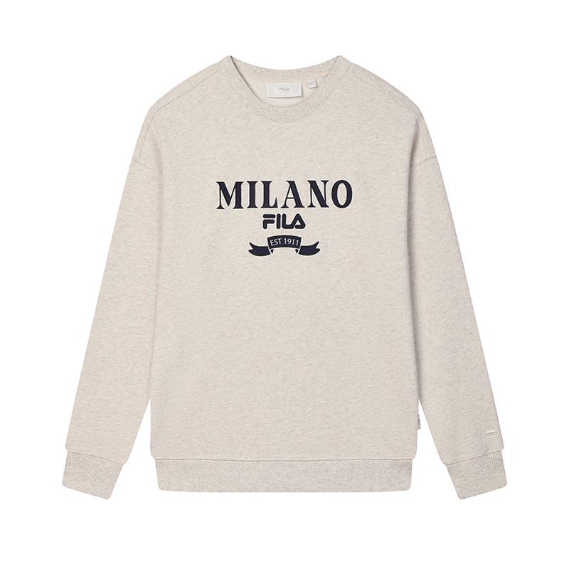 FILA MILANO Свитшот Мужской Светло-хаки Меланж Серый F11M515201FLK L