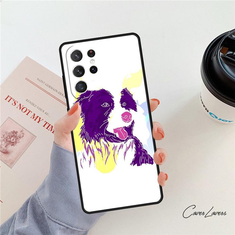 Border Collie Dog phone case For Samsung Galaxy S24 S25 S23 S22 Ultra Note 10 20 Plus S20 S21 FE Cover