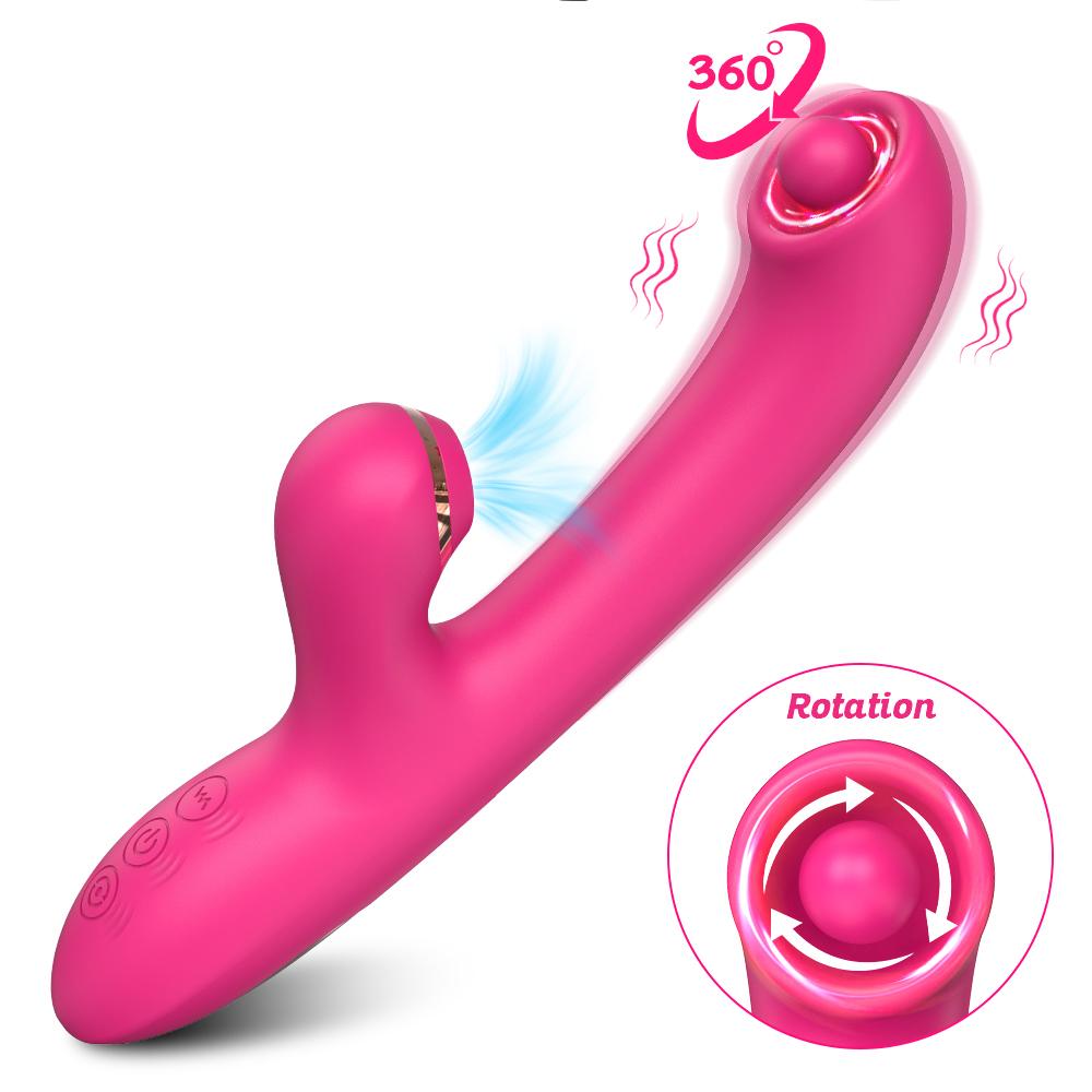 Rabbit Vibrator For Women Rotation Vaginal G-spot Vibrator Nipples Clitoris Stimulator Female Masturbation Sex Toy For Adult 18+