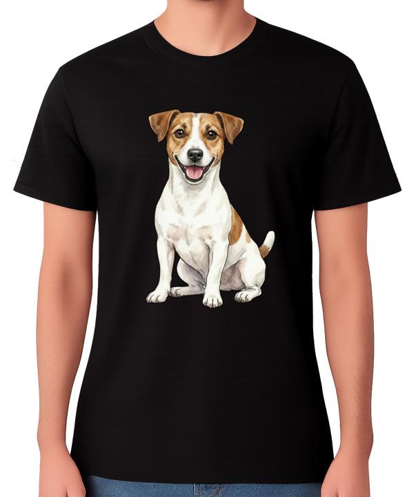Jack Russell Terrier T-Shirt Cute Dog Sitting Portrait Unisex Tee 4XL