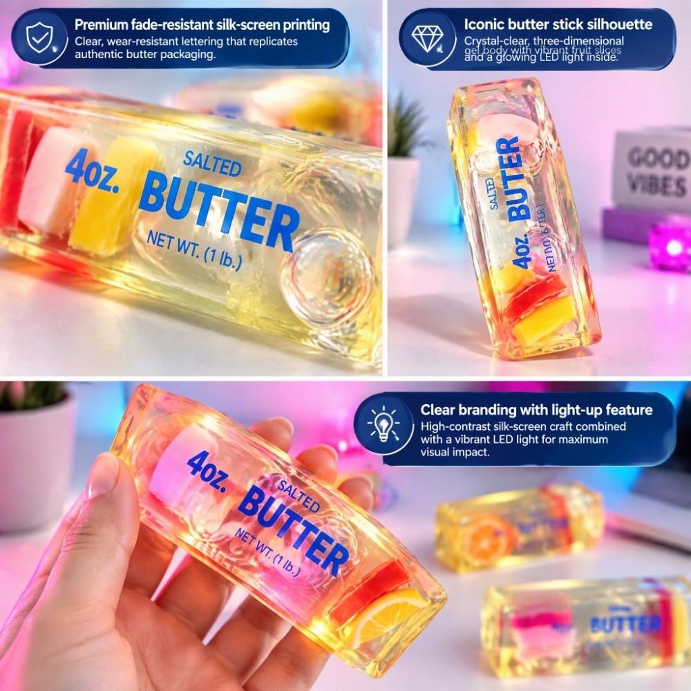 Lights Up Butter Stick Squishy Toy Slow Rebound Fidget Toy Butter Stick Squeeze Toy  Office