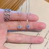 Women's Summer Luxury Shiny Diamond Square Pendant Necklace - Korean Style, Versatile Fashion