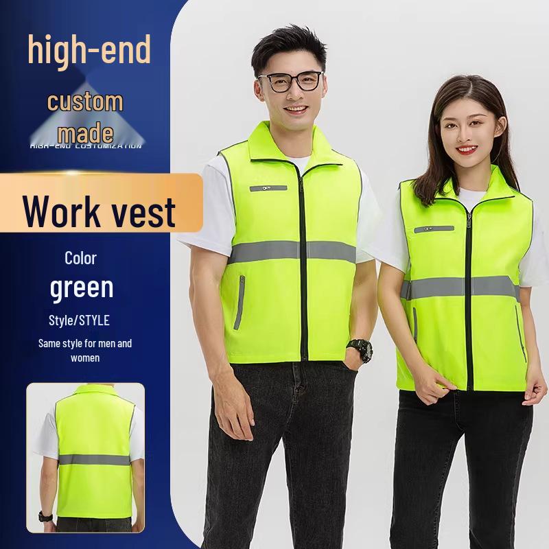 Custom Logo Multi-Pocket Durable Vest for Supermarket, Decoration, and Volunteer Workwear