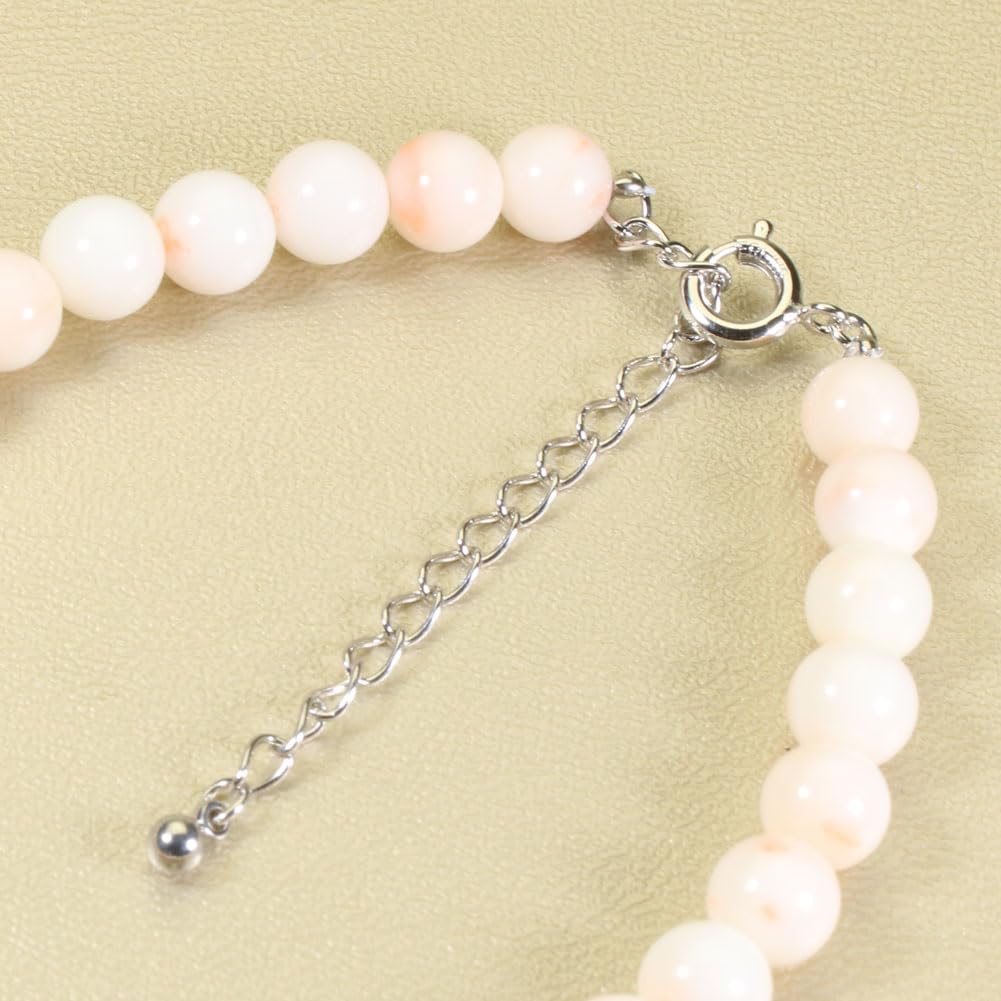 [SANSUI] Pink Mid-Coral Bracelet, Silver, Undyed