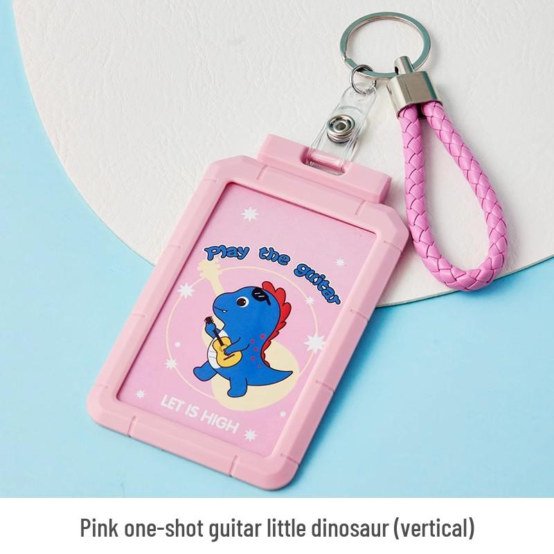 Dinosaur-Themed Student ID and Meal Card Holder with Lanyard