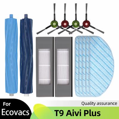 Passend für Ecovacs Debot T9 Aivi Plus Haupt- Seitenbürste Hepa-Filter Mopptücher Lappen Staubbehälter Staubbox Ersatz Zubehör