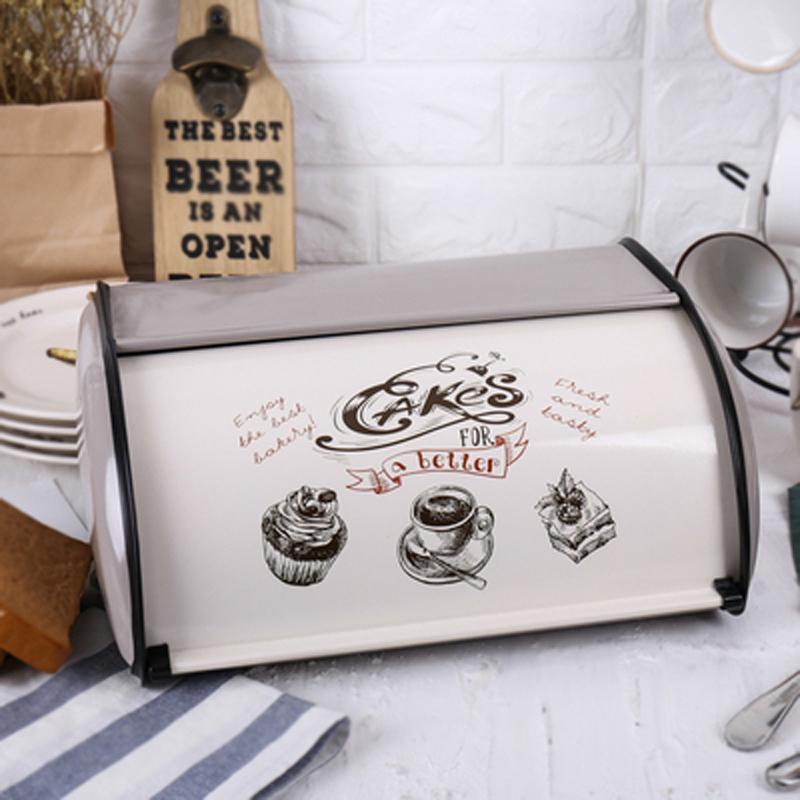 Retro Metall Brot Gebäck Kuchen Box Case Große Kapazität Reis Case Lebensmittelaufbewahrung Küchenaufbewahrungsbox Kochzubehör Heimdekoration