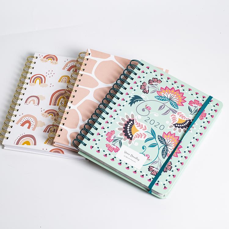 Customizable A6 Size Spiral Bound Notebook Simple Design Printed Manifestations Dairy Journal Planner with PP Cover