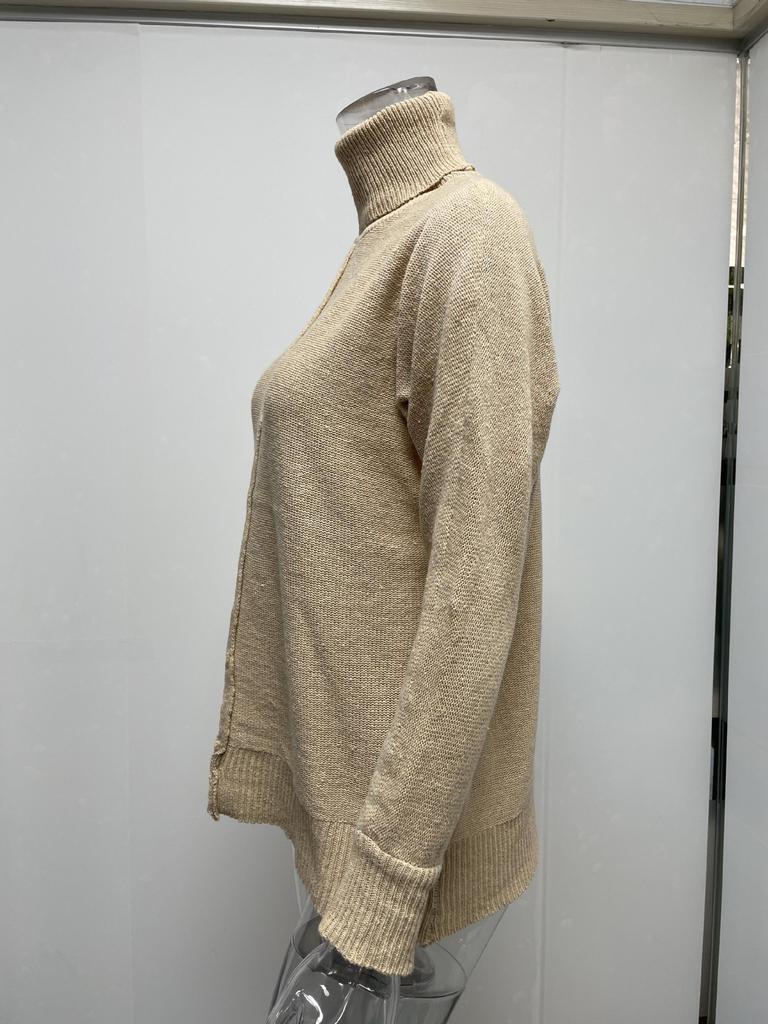 Pullovers Fashion High Neck Loose OL Commuter Knit Big Size Women Pullover Casual Long Sleeved Pullover Soft Elegant Basic Knitted Tops