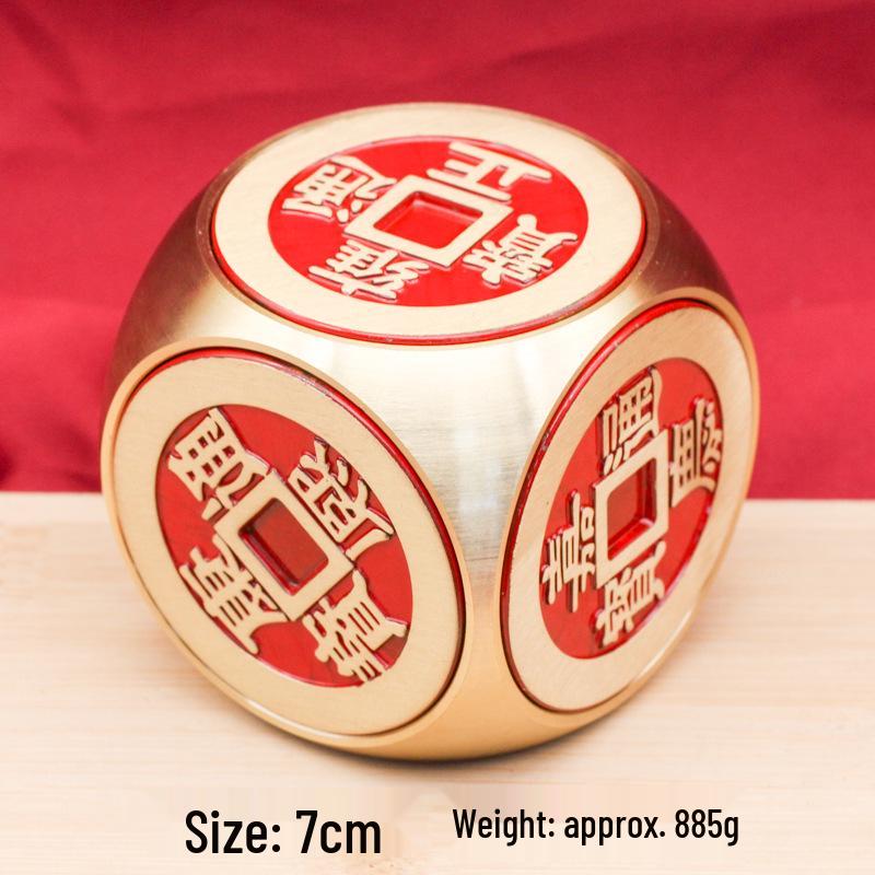 Mosazná vícestranná rotující dekompresní ozdoba pro přilákání bohatství a pokladů