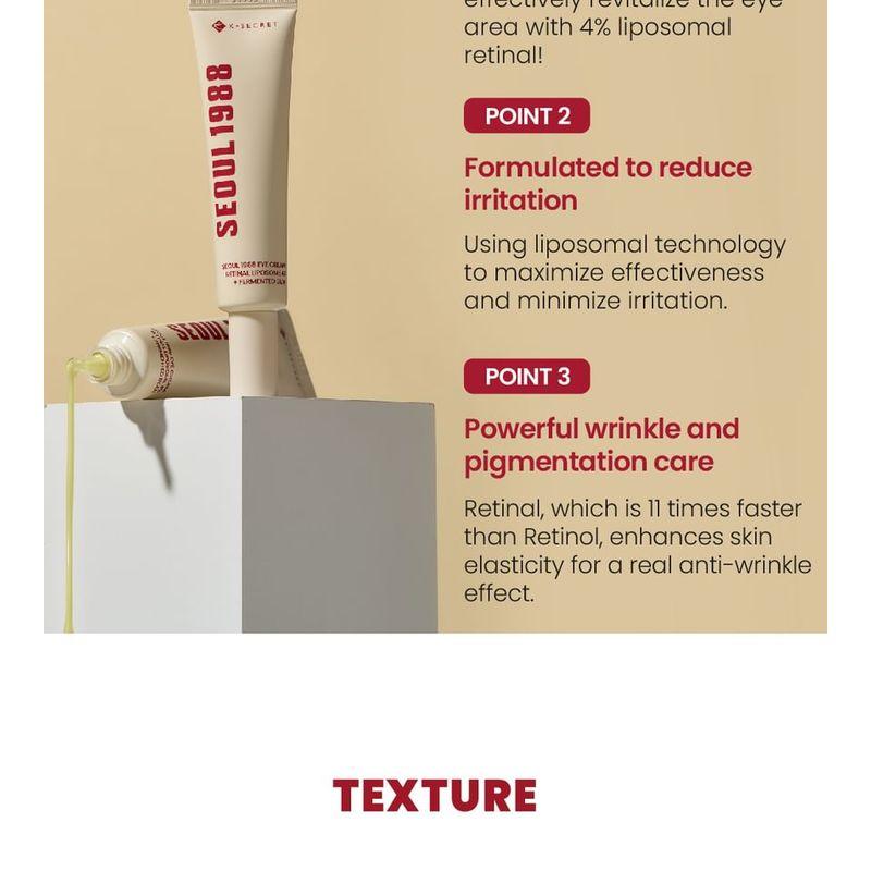 KSECRET SEOUL 1988 Augencreme : Retinal-Liposom 4% + Fermentiertes Bohnen-Bündel-Set