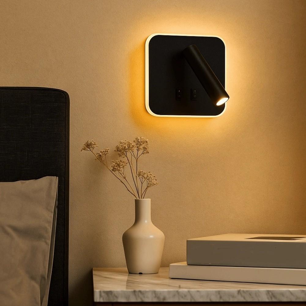 Dual Switch Reading Wall Lamp 350 Degree Rotating Rotating Light LED Wall Light  Bedhead Area