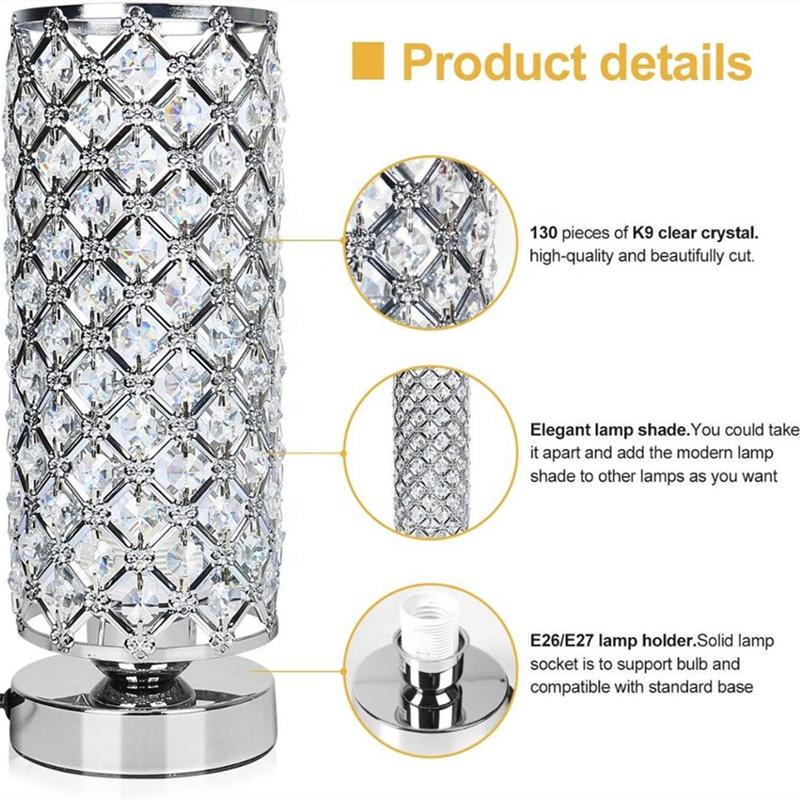 Luxury Crystal Table Lamp Night Lamp Diamond Crystal Decorative Table Lamp Bedroom Bar Night Light LED Desk Night Light Lamps