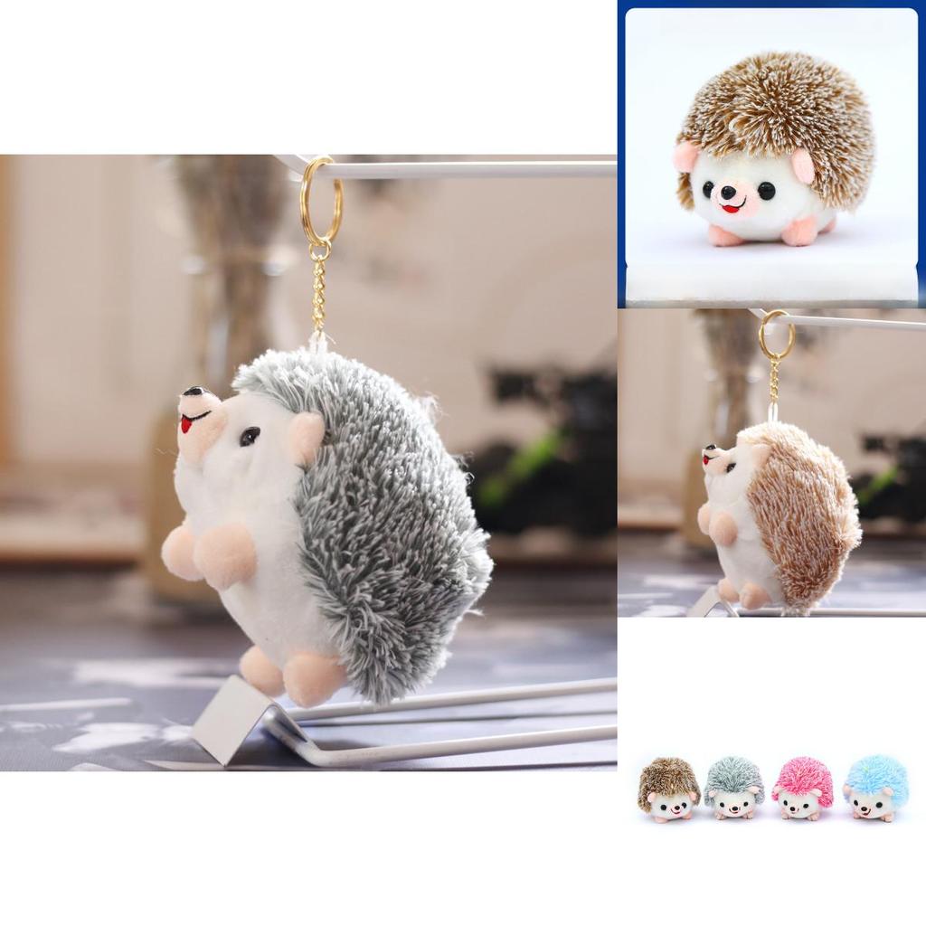 Adorable Hedgehog Plush Toy Soft Stuffed Keychain Doll Cute Small Animal Gift