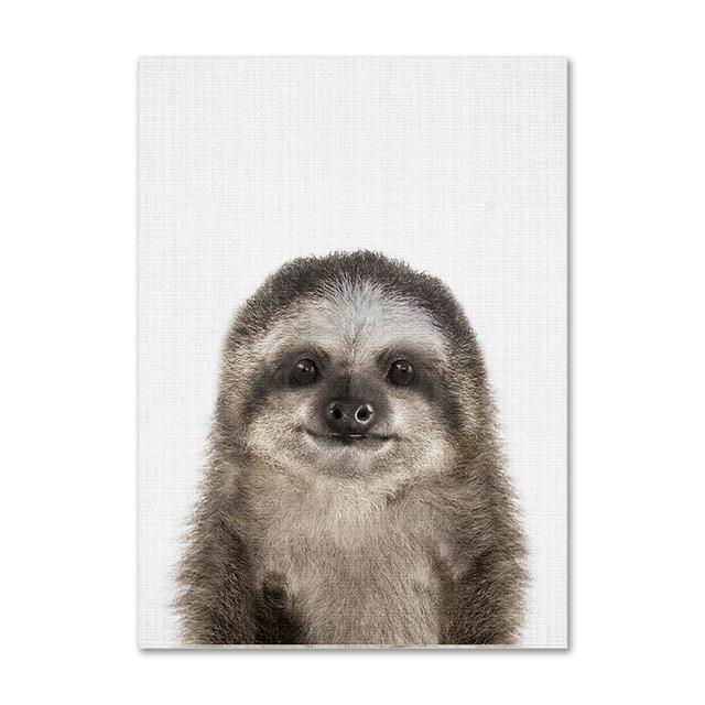 Koala, králík, veverka, slon, plátno, plakát pro dětský pokoj, nástěnný obrázek, tisk zvířat, plátno, malba, severský dětský pokoj