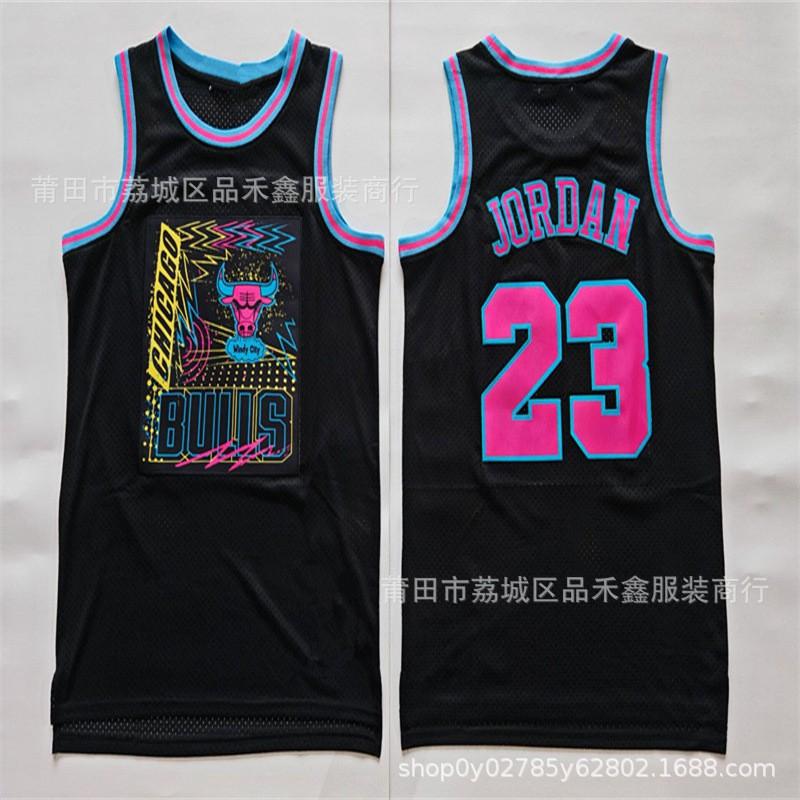 Basketball Jersey Men Women Cotton Team Sport Shirt Kobe Bryant 24 Pink Bulls 23 Sketch Black Custom Fan Apparel
