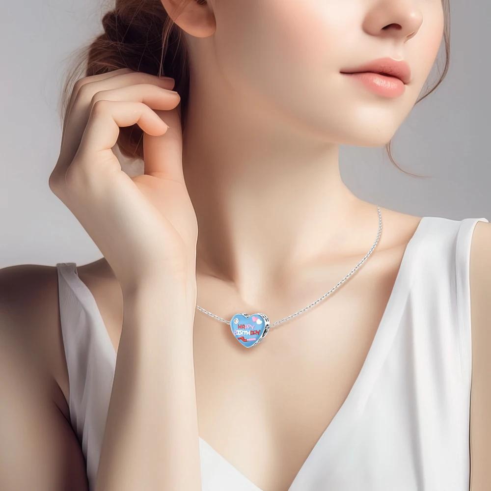 New 925 Silver Colorful Infinite Heart Flower Charms Fit Original Pendant Bracelet Necklace DIY Ladies Fine Jewelry