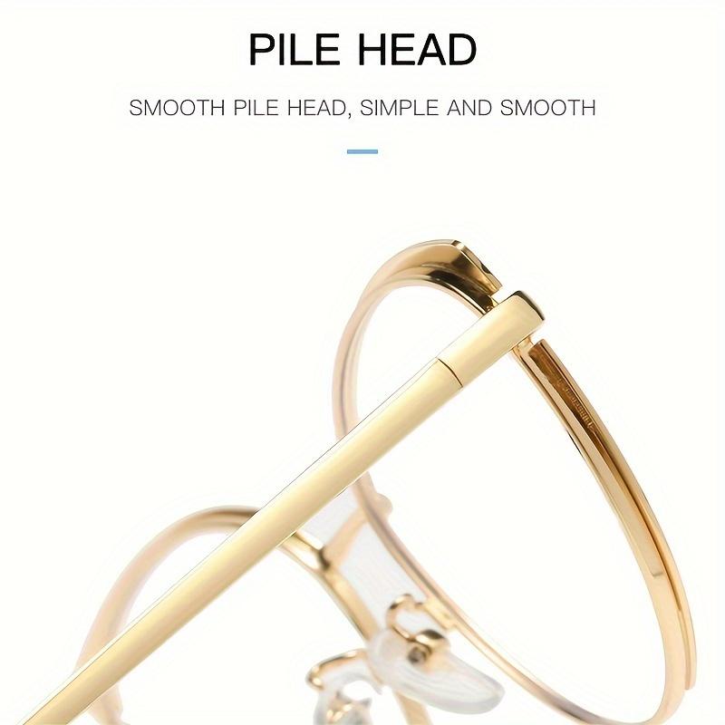 1Pcs Sweet Wind Color Change Anti Blue Light Glasses Cute Metal Elliptical Frame Women'S Fashion Glasses