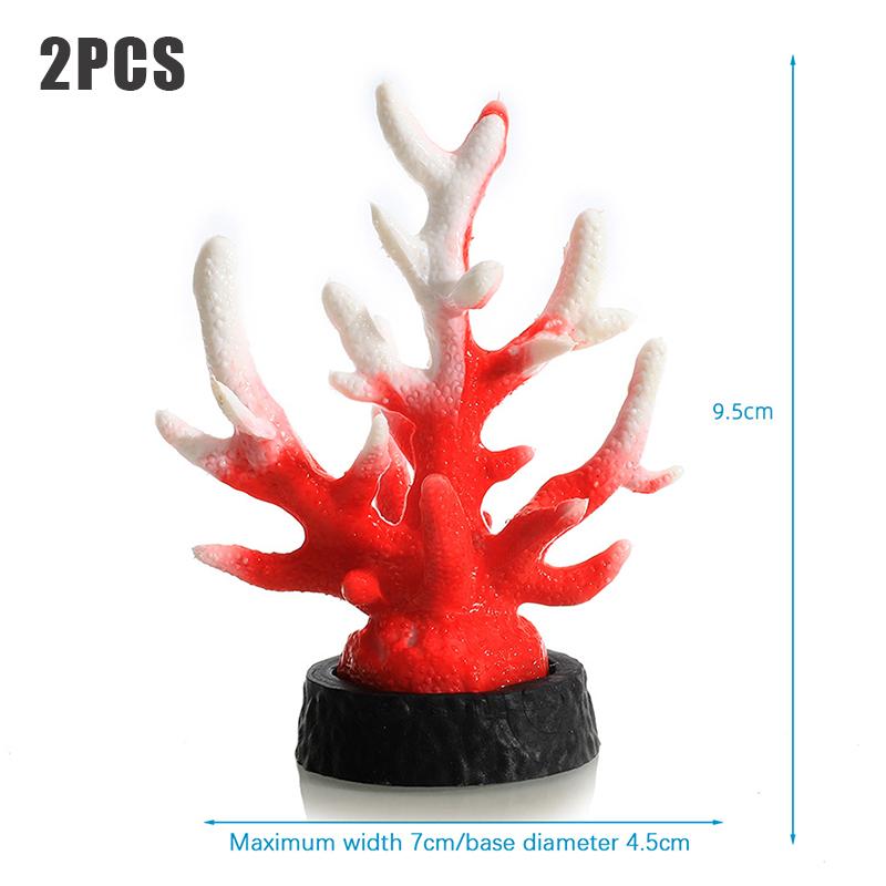 2Pcs Creative Simulation Mini Coral Reef Aquarium Ornaments Fish Tank Decorations Home Tank Landscape Decor Accessories Gifts