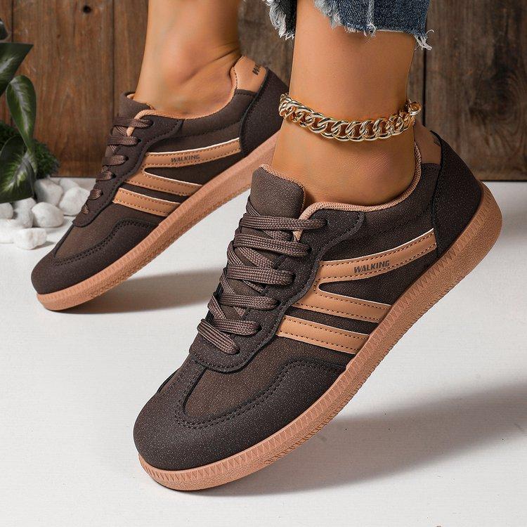 Women's Large Size Moral Training Shoes Sneakers New Retro Color Matching Flat Shoes