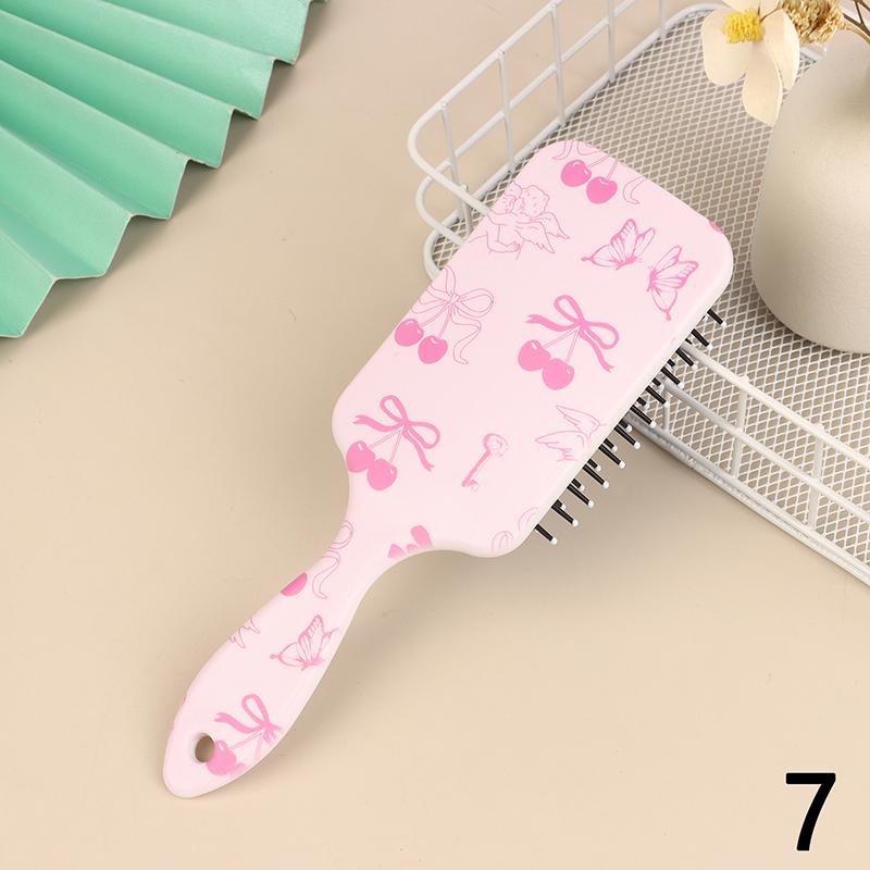 

Расческа с воздушной подушкой для массажа головы и вишневого цвета для девочек, специальная гладкая пушистая расческа для укладки волос с воздушной подушкой