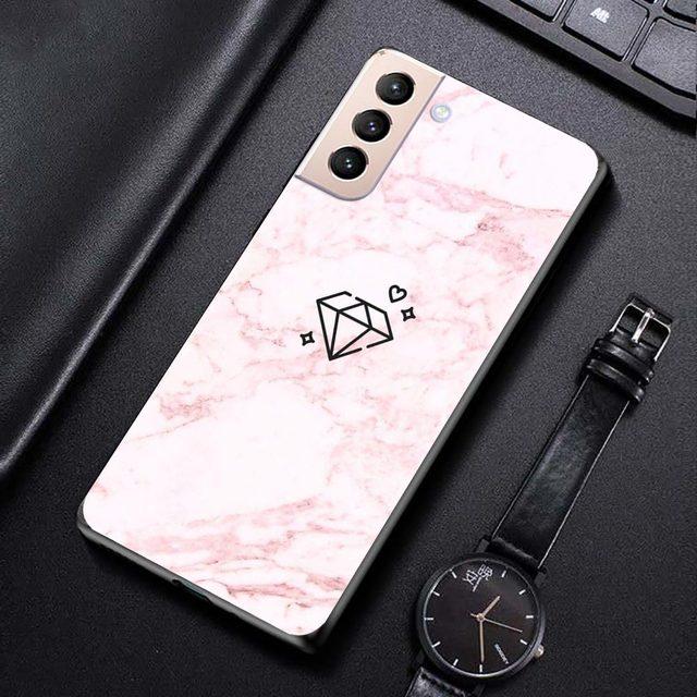 Carcasa de telefon cu flori de marmura roz pentru Samsung Galaxy S21 S20 S10 S9 S8 Plus Ultra 5g S10lite S10e S7edge S20 S21 Fe Husa moale