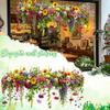 12’ X 24‘ Sunlight Colorful Static Glass Stickers, Fresh Retro Flower Vine Double-sided Visual Window Stickers