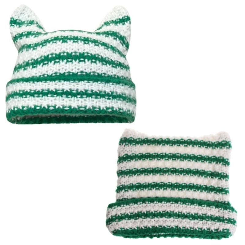 Crochet Knitted Hat Devil Horn Hat Beanie Skullies Beanie Winter Warm Funny Hat Halloween Party Cosplay Party Favors