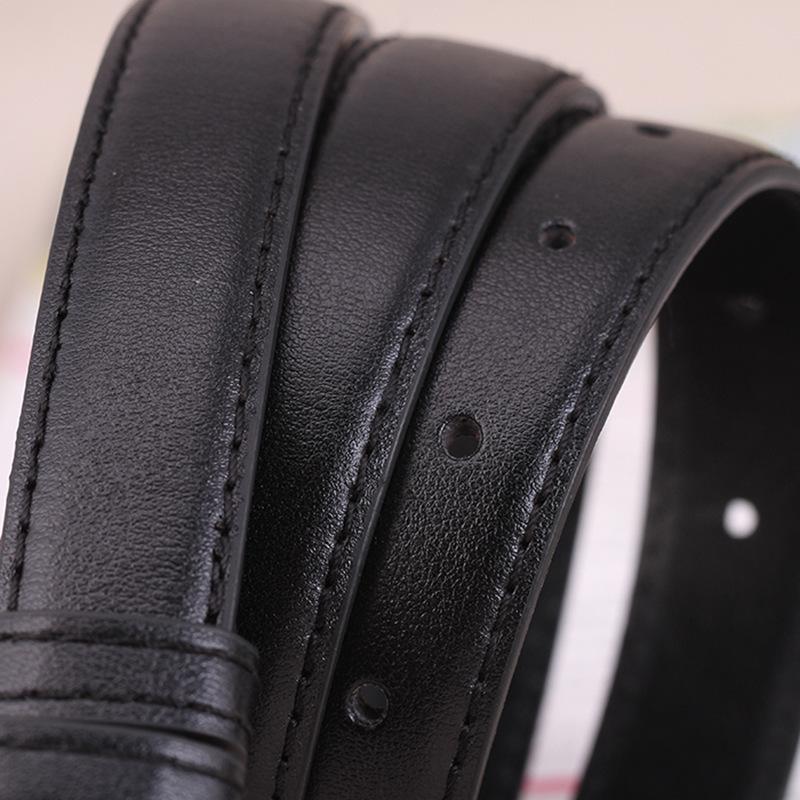 Retro Gürtel im koreanischen Stil mit Dornschließe aus dünnem Leder für Damen - Dekorativer Studentengürtel mit Kuh-Detail für Hosen und Röcke