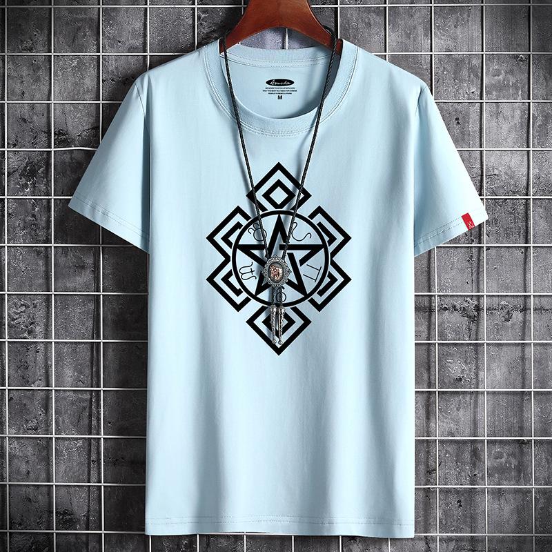S-6XL 5 Colors Men 100% Cotton T-shirt Boys Round Neck Short Sleeves Casual Large Size Tee